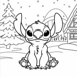 Dibujo para colorear: Stitch de Navidad (Fiestas y Celebraciones) #216983 - Dibujos para Colorear e Imprimir Gratis