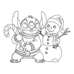 Dibujo para colorear: Stitch de Navidad (Fiestas y Celebraciones) #216986 - Dibujos para Colorear e Imprimir Gratis