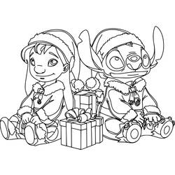 Dibujo para colorear: Stitch de Navidad (Fiestas y Celebraciones) #216991 - Dibujos para Colorear e Imprimir Gratis