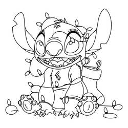 Dibujo para colorear: Stitch de Navidad (Fiestas y Celebraciones) #216995 - Dibujos para Colorear e Imprimir Gratis
