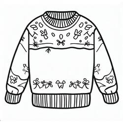 Dibujo para colorear: Suéter de Navidad (Fiestas y Celebraciones) #191581 - Dibujos para Colorear e Imprimir Gratis