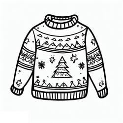 Dibujo para colorear: Suéter de Navidad (Fiestas y Celebraciones) #191585 - Dibujos para Colorear e Imprimir Gratis