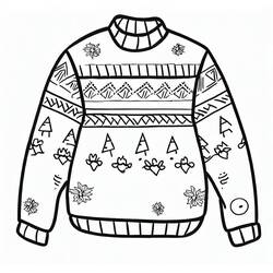 Dibujo para colorear: Suéter de Navidad (Fiestas y Celebraciones) #191586 - Dibujos para Colorear e Imprimir Gratis
