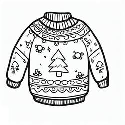 Dibujo para colorear: Suéter de Navidad (Fiestas y Celebraciones) #191587 - Dibujos para Colorear e Imprimir Gratis