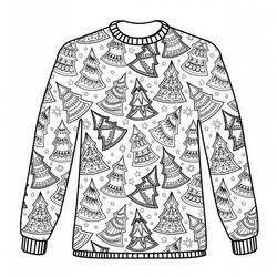 Dibujo para colorear: Suéter de Navidad (Fiestas y Celebraciones) #191590 - Dibujos para Colorear e Imprimir Gratis