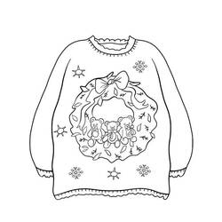 Dibujo para colorear: Suéter de Navidad (Fiestas y Celebraciones) #191593 - Dibujos para Colorear e Imprimir Gratis