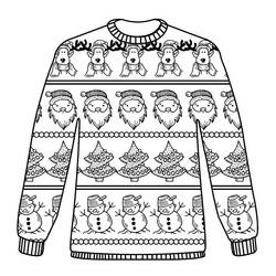 Dibujo para colorear: Suéter de Navidad (Fiestas y Celebraciones) #191598 - Dibujos para Colorear e Imprimir Gratis