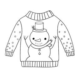 Dibujo para colorear: Suéter de Navidad (Fiestas y Celebraciones) #191599 - Dibujos para Colorear e Imprimir Gratis