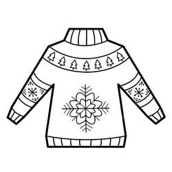 Dibujo para colorear: Suéter de Navidad (Fiestas y Celebraciones) #191600 - Dibujos para Colorear e Imprimir Gratis