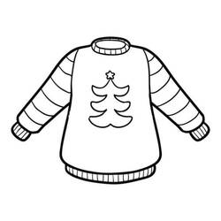 Dibujo para colorear: Suéter de Navidad (Fiestas y Celebraciones) #191601 - Dibujos para Colorear e Imprimir Gratis