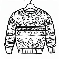 Dibujo para colorear: Suéter de Navidad (Fiestas y Celebraciones) #191603 - Dibujos para Colorear e Imprimir Gratis