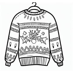Dibujo para colorear: Suéter de Navidad (Fiestas y Celebraciones) #191604 - Dibujos para Colorear e Imprimir Gratis