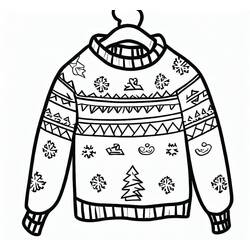 Dibujo para colorear: Suéter de Navidad (Fiestas y Celebraciones) #191605 - Dibujos para Colorear e Imprimir Gratis