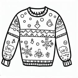 Dibujo para colorear: Suéter de Navidad (Fiestas y Celebraciones) #191606 - Dibujos para Colorear e Imprimir Gratis