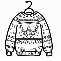 Dibujo para colorear: Suéter de Navidad (Fiestas y Celebraciones) #191607 - Dibujos para Colorear e Imprimir Gratis