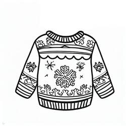 Dibujo para colorear: Suéter de Navidad (Fiestas y Celebraciones) #191608 - Dibujos para Colorear e Imprimir Gratis