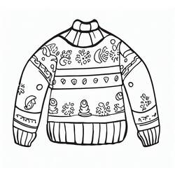 Dibujo para colorear: Suéter de Navidad (Fiestas y Celebraciones) #191609 - Dibujos para Colorear e Imprimir Gratis