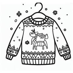 Dibujo para colorear: Suéter de Navidad (Fiestas y Celebraciones) #191610 - Dibujos para Colorear e Imprimir Gratis