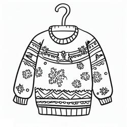 Dibujo para colorear: Suéter de Navidad (Fiestas y Celebraciones) #191611 - Dibujos para Colorear e Imprimir Gratis