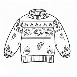 Dibujo para colorear: Suéter de Navidad (Fiestas y Celebraciones) #191612 - Dibujos para Colorear e Imprimir Gratis