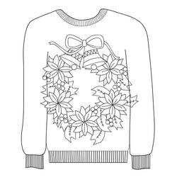 Dibujo para colorear: Suéter de Navidad (Fiestas y Celebraciones) #191613 - Dibujos para Colorear e Imprimir Gratis