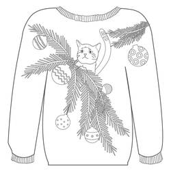 Dibujo para colorear: Suéter de Navidad (Fiestas y Celebraciones) #191614 - Dibujos para Colorear e Imprimir Gratis