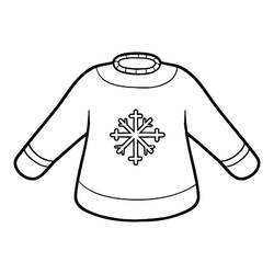 Dibujo para colorear: Suéter de Navidad (Fiestas y Celebraciones) #191616 - Dibujos para Colorear e Imprimir Gratis