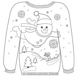 Dibujo para colorear: Suéter de Navidad (Fiestas y Celebraciones) #191617 - Dibujos para Colorear e Imprimir Gratis