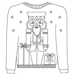 Dibujo para colorear: Suéter de Navidad (Fiestas y Celebraciones) #191618 - Dibujos para Colorear e Imprimir Gratis