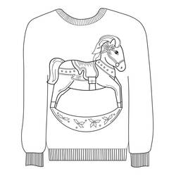 Dibujo para colorear: Suéter de Navidad (Fiestas y Celebraciones) #191619 - Dibujos para Colorear e Imprimir Gratis