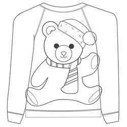 Dibujo para colorear: Suéter de Navidad (Fiestas y Celebraciones) #191620 - Dibujos para Colorear e Imprimir Gratis