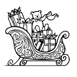 Dibujo para colorear: Trineo de Navidad (Fiestas y Celebraciones) #179581 - Dibujos para Colorear e Imprimir Gratis