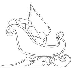 Dibujo para colorear: Trineo de Navidad (Fiestas y Celebraciones) #179582 - Dibujos para Colorear e Imprimir Gratis