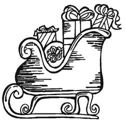 Dibujo para colorear: Trineo de Navidad (Fiestas y Celebraciones) #179586 - Dibujos para Colorear e Imprimir Gratis