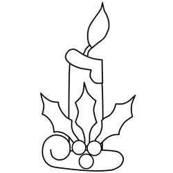 Dibujo para colorear: Vela de Navidad (Fiestas y Celebraciones) #199554 - Dibujos para Colorear e Imprimir Gratis