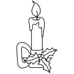 Dibujo para colorear: Vela de Navidad (Fiestas y Celebraciones) #199557 - Dibujos para Colorear e Imprimir Gratis