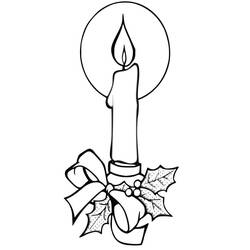 Dibujo para colorear: Vela de Navidad (Fiestas y Celebraciones) #199558 - Dibujos para Colorear e Imprimir Gratis