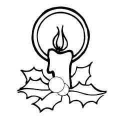 Dibujo para colorear: Vela de Navidad (Fiestas y Celebraciones) #199559 - Dibujos para Colorear e Imprimir Gratis