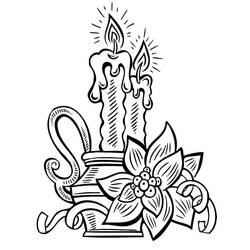 Dibujo para colorear: Vela de Navidad (Fiestas y Celebraciones) #199561 - Dibujos para Colorear e Imprimir Gratis
