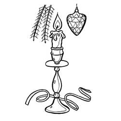Dibujo para colorear: Vela de Navidad (Fiestas y Celebraciones) #199562 - Dibujos para Colorear e Imprimir Gratis