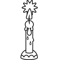 Dibujos para colorear: Vela de Navidad - Dibujos para Colorear e Imprimir Gratis