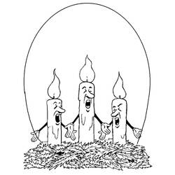Dibujo para colorear: Vela de Navidad (Fiestas y Celebraciones) #199564 - Dibujos para Colorear e Imprimir Gratis