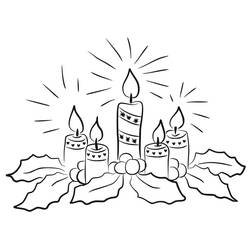 Dibujo para colorear: Vela de Navidad (Fiestas y Celebraciones) #199566 - Dibujos para Colorear e Imprimir Gratis