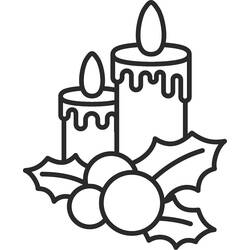 Dibujo para colorear: Vela de Navidad (Fiestas y Celebraciones) #199567 - Dibujos para Colorear e Imprimir Gratis