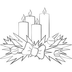 Dibujo para colorear: Vela de Navidad (Fiestas y Celebraciones) #199568 - Dibujos para Colorear e Imprimir Gratis