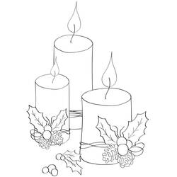 Dibujo para colorear: Vela de Navidad (Fiestas y Celebraciones) #199571 - Dibujos para Colorear e Imprimir Gratis