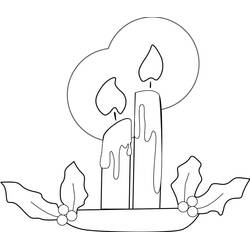 Dibujo para colorear: Vela de Navidad (Fiestas y Celebraciones) #199575 - Dibujos para Colorear e Imprimir Gratis