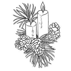 Dibujo para colorear: Vela de Navidad (Fiestas y Celebraciones) #199577 - Dibujos para Colorear e Imprimir Gratis