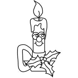 Dibujo para colorear: Vela de Navidad (Fiestas y Celebraciones) #199578 - Dibujos para Colorear e Imprimir Gratis