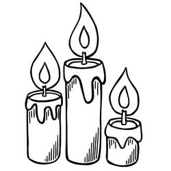 Dibujo para colorear: Vela de Navidad (Fiestas y Celebraciones) #199581 - Dibujos para Colorear e Imprimir Gratis